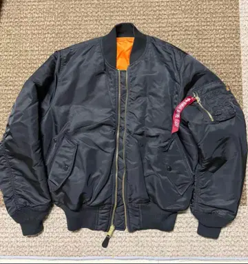 MA-1!ALPHA INDUSTRIES M 블랙 리버서블 짧은 기장