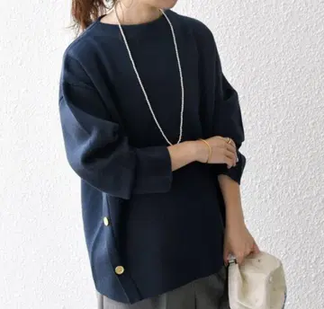 밀라노 리브 스탠드 카라 니트 풀오버 (손세탁 가능)