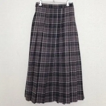 애니팜 | 트위드 체크 스커트 [2] 플리츠 백 밴딩 울 혼방