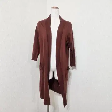 아파트 바이 로리즈 버튼리스 니트 가디건 브라운 계열 무지 고급
