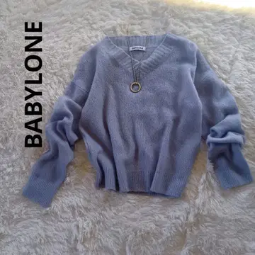 BABYLONE 캐시미어 실크 V넥 풀오버 니트 스웨터