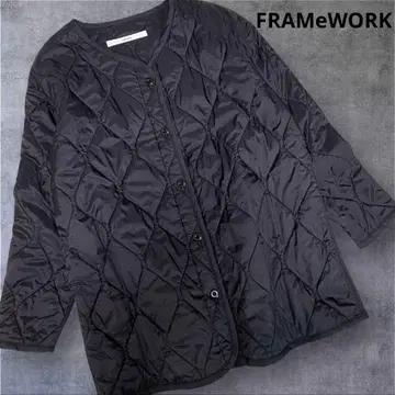 FRAMeWORK 파이핑 퀼팅 자켓 BLACK 36