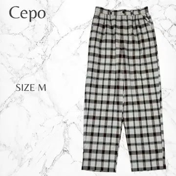 세포 가을/겨울 루즈핏 코디 라프 내추럴 체크 무늬 캐주얼 팬츠 M