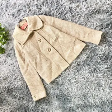 SunaUna [ 36 ] 베이지 카라 부착 숏 자켓 울 혼방 일본제