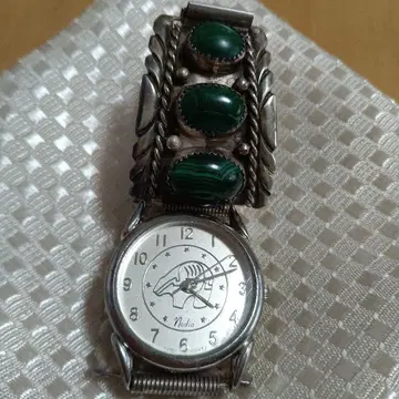 실버 맬러카이트 손목시계