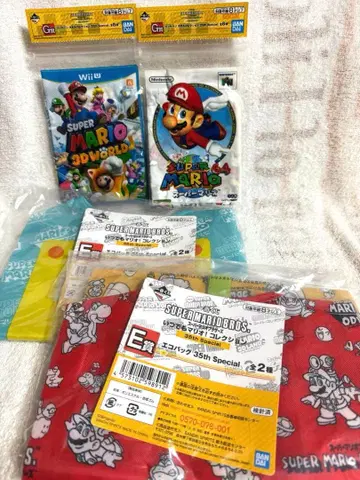 슈퍼 마리오 1번 복권 에코백 클리어 파우치 4종 세트