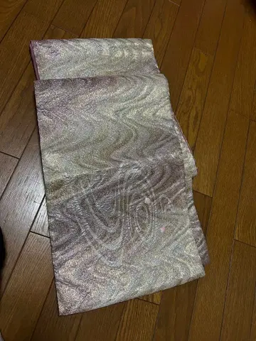 연보라색 물결 무늬 후쿠로 오비