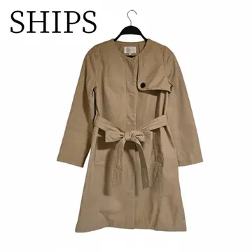 [ 새상품급 ] SHIPS(쉽스) 벨트 포함 노카라 스프링 코트 베이지