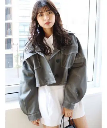 MURUA 인조 가죽 숏 자켓 라이더스