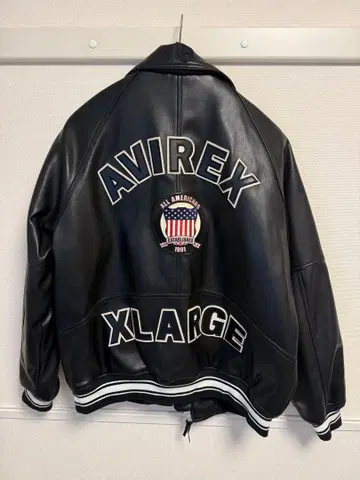 AVIREX XLARGE 콜라보 가죽 자켓 블랙 XL