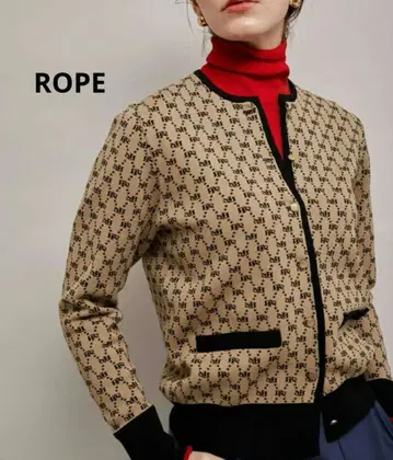 새상품급 ROPE 모노그램 크루넥 가디건