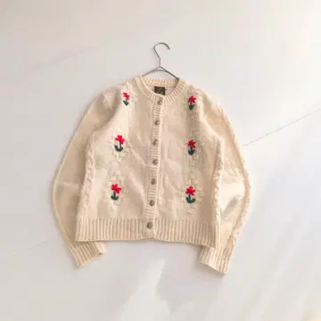 유럽 빈티지 꽃무늬 티롤리안 니트 메탈 버튼 P16