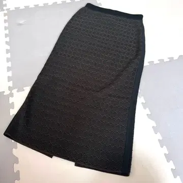 롱 스커트 그린 브라운 올 패턴 맥시 길이 스커트