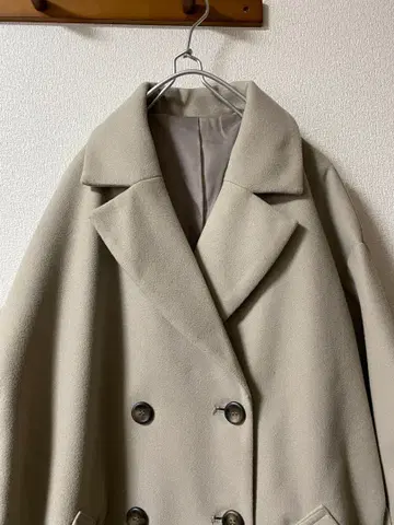 울 소재 롱 트렌치코트