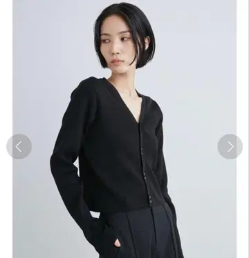 MIESROHE 오가닉 크루 리브 가디건 블랙, 베이지