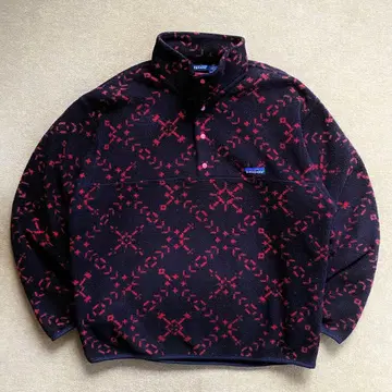 90s USA제 파타고니아 신틸라 스냅T 올 패턴 레어 컬러 빨간색 블랙