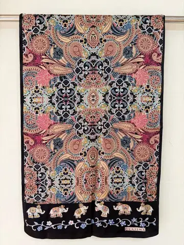 오카쥬 OKAJIMA 엘리펀트 패턴 숄 여성용