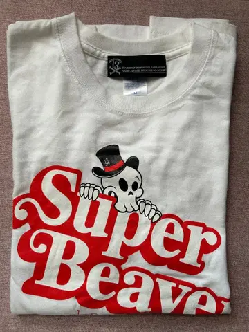 Super Beaver 롱 슬리브 T셔츠 화이트 M 사이즈