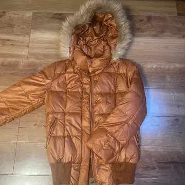 브라운 다운 자켓 퍼 포함
