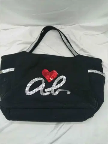 에네스베 하트 로고 스팽글 토트백 블랙 계열 여성용