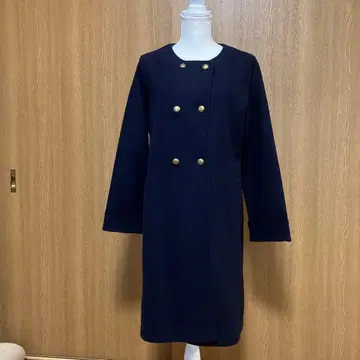 골든 베어 네이비 더블 버튼 롱 코트 L 사이즈