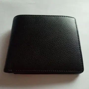 천연 가죽 이단 접이식 지갑 블랙 GENUINE LEATHER