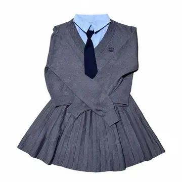 [ 주말 가격 ] OLIVE des OLIVE 학생풍 그레이 스커트 셋업