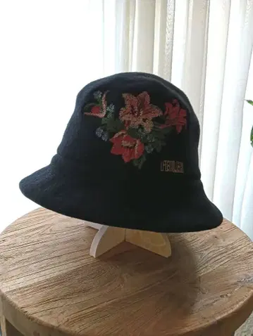 페이러 모 100% 꽃 자수 모자
