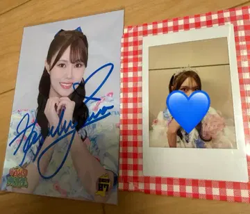 이기가리 도호쿠산 하즈키 유이나 폴라로이드+친필 사인 브로마이드 세트