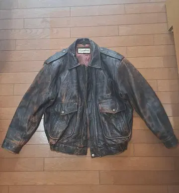 램스킨 A2 가죽 플라이트 자켓 블루종 천연 가죽 M