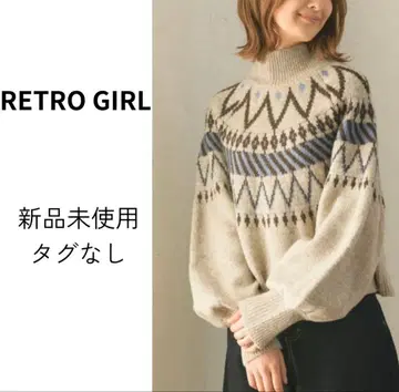 RETRO GIRL 노르딕 무늬 니트