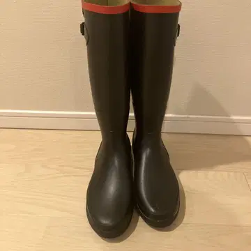 [ AIGLE ] 에이글 네이비 레드 버클 장화 레인부츠 25cm