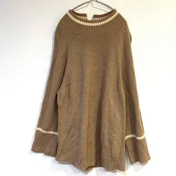 [ 아틀리에시크 ] 니트 모크넥 뒷 슬릿 튜닉 기장 울 혼방 F