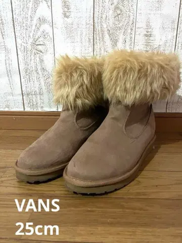 VANS 반스 어그 부츠 베이지 퍼 포함 리본