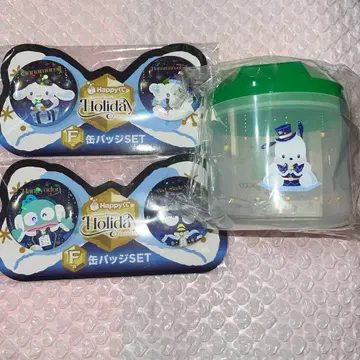 산리오 복권 Holiday 캐니스터 스티커 캔뱃지 세트