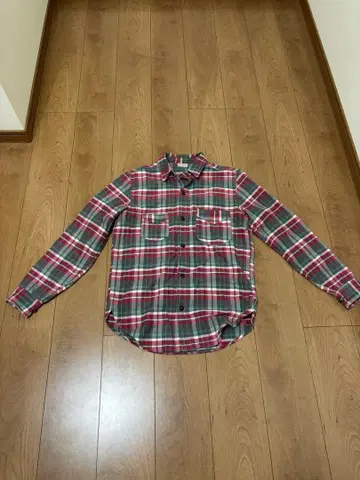 프리휠러스 플란넬 셔츠 레드 그린 화이트 체크 긴팔