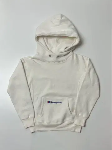 Champion 화이트 후드티 파랑 단색 태그리 프로 M 사이즈