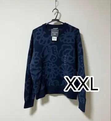 유니클로 마리메꼬 라무 크루넥 스웨터 XXL 네이비