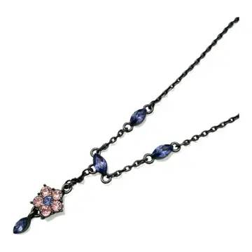 [새상품급] ANNASUI 안나수이 Y자 목걸이 꽃 모티브 퍼플 크리스탈