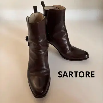 사토레 다크 브라운 가죽 스트랩 부츠 36.5