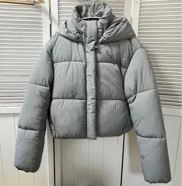 ZARA 그레이 숏 기장 다운 자켓 S