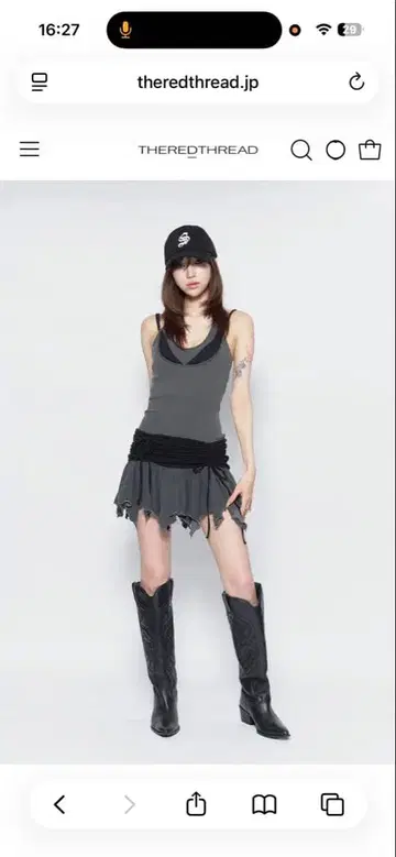 The red thread S shirring dress mini