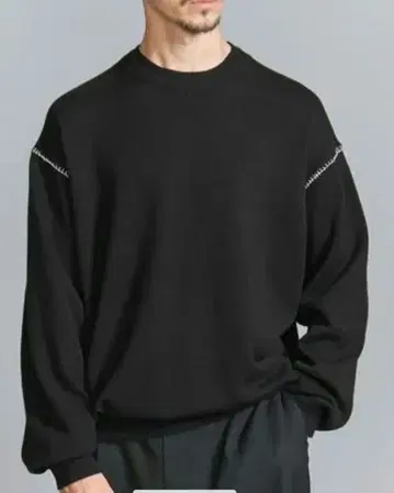 BEAUTY&YOUTH 핸드 스티치 코튼 크루넥 니트