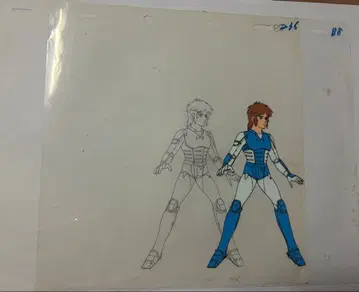 갑옷 전설 사무라이 트루퍼 선화 & 애니메이션 셀화 수호의 신 모리 신