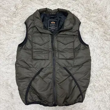 ALPHA INDUSTRIES 다운 베스트 L 사이즈 올리브 그린