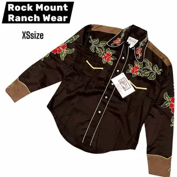 [ 미사용품 ] 락마운트 런치웨어 꽃무늬 자수 웨스턴 셔츠 남성용 XS