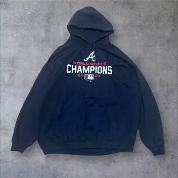 GILDAN MLB 애틀랜타 브레이브스 2XL 후드티 네이비