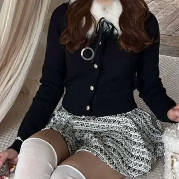 퍼 티펫 부착 케이블 가디건