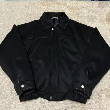 블루종 짧은 기장 자켓 블랙