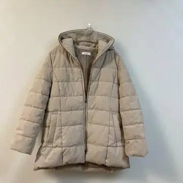 hareiro 후드 부착 베이지 롱 코트